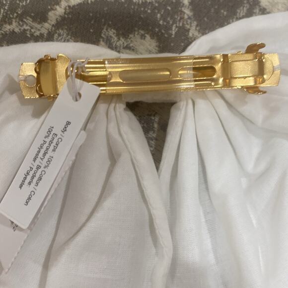 J. Crew white Eyelet bow hair clip Hair barrette - Picture 8 of 9